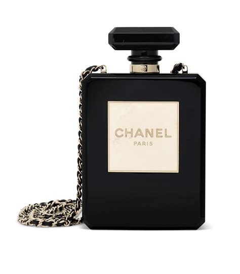 chanel clutch perfume bottle|CHANEL Plexiglass Perfume Bottle Clutch Black Gold.